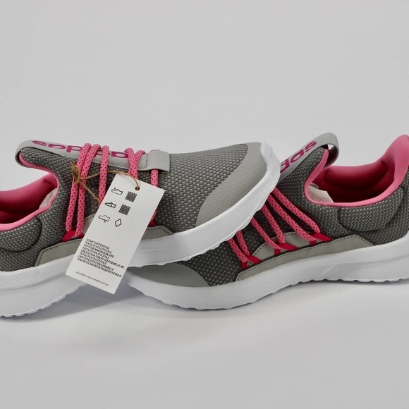 Adidas Lite Racer Adapt 5.0 Shoes Kids Size 4 in Pink/Grey NEW - Picture 7 of 8
